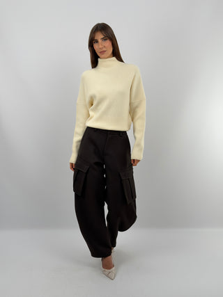 Cream High Neck Pullover