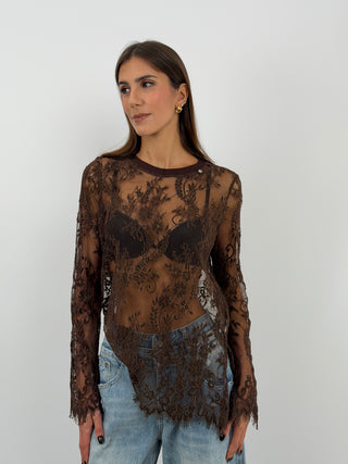Brown Lace Top