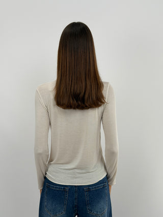 Cream Ultralight Turtleneck with Cashmere