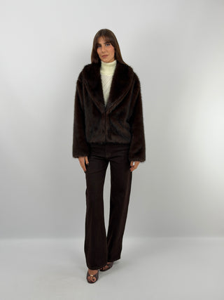 Brown Ginevra Faux Fur Jacket
