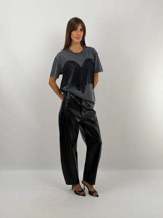 Anthracite Fringe T-Shirt