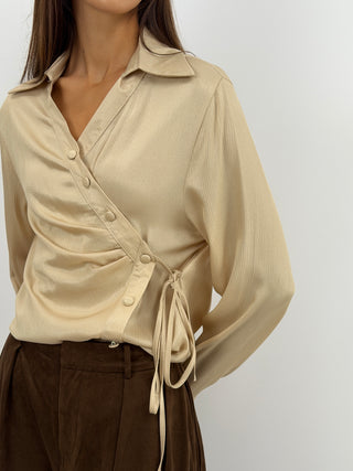 Camicia Incrociata Beige