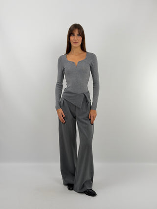 Grey V-Neck Sweater