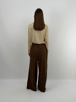 Pantaloni Suede Marroni - Lumina