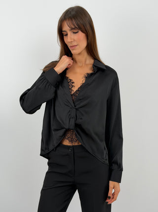 Blusa con Pizzo Nera