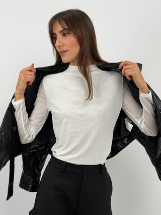 Cream Tulle Top