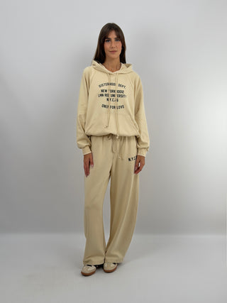 Set Felpa e Pantalone Crema - Lumina