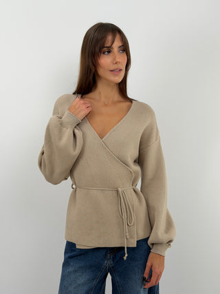 Sand Crossover Cardigan