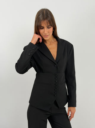 Blazer Nero con Fascia - Lumina