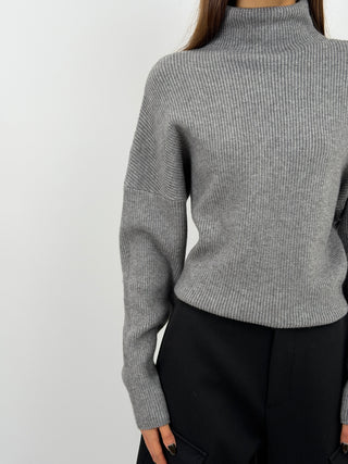Grey High Neck Pullover
