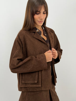 Brown Suede Jacket - Lumina