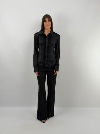 Black Shirt with Feathers