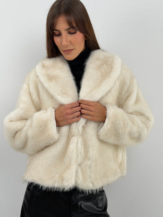 White Ginevra Faux Fur Jacket