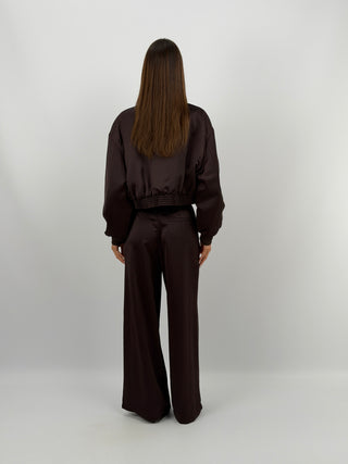 Pantalone Satin Marrone Lumina