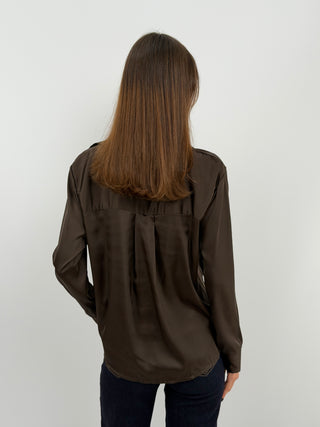 Blusa con Pizzo Marrone