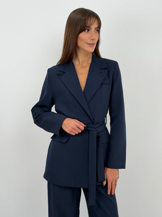 Completo Blazer con Cintura e Pantalone Blu