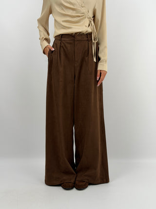 Pantaloni Suede Marroni - Lumina