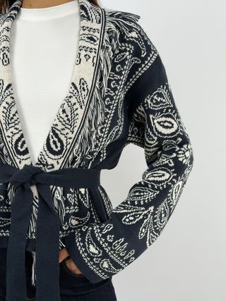 Blue Patterned Cardigan