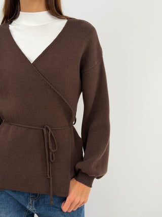 Cardigan Croisé Marron