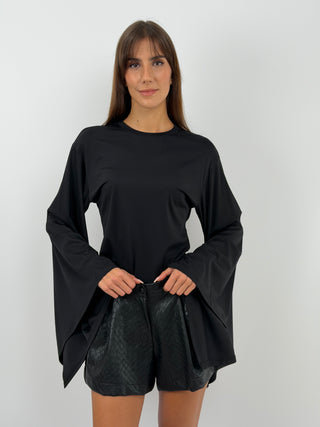 Maglia con Maniche Ampie Nera - Lumina