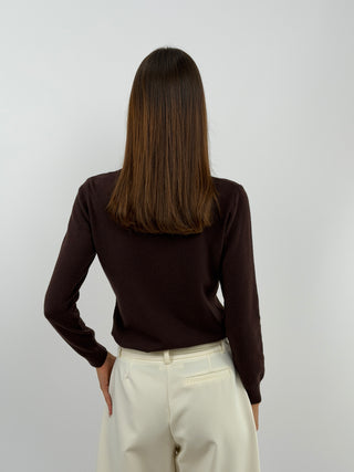 Pull Col Roulé Essential Marron