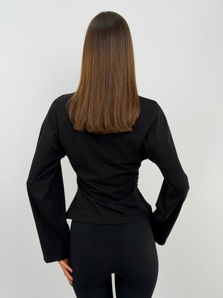 Black Ruched Top - Lumina
