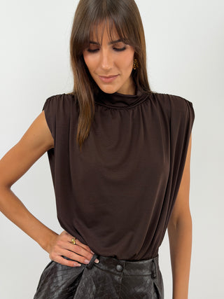 Body con Spalline Marrone