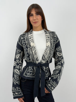 Blue Patterned Cardigan