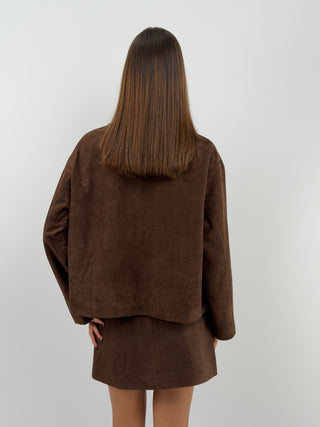 Brown Suede Jacket - Lumina