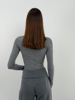 Grey V-Neck Sweater