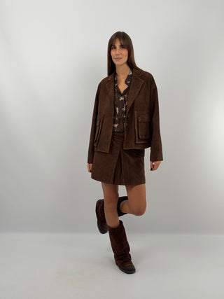 Brown Suede Jacket - Lumina