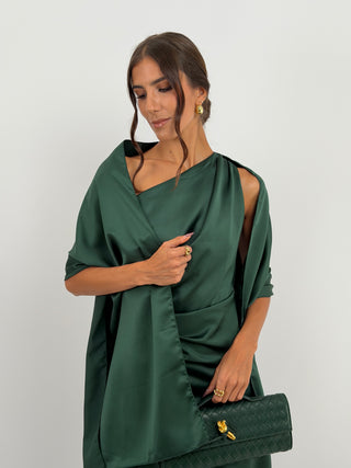 Stola in Satin Verde Smeraldo