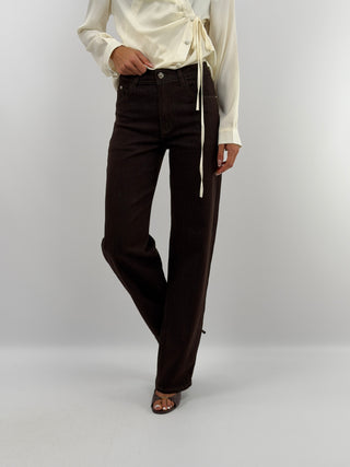 Jeans Straight Leg Marroni