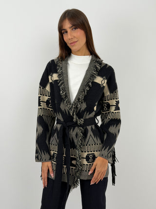 Grey Ethnic Cardigan