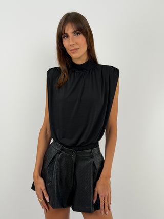 Body con Spalline Nero
