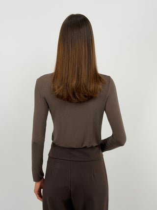 Pull Ultralight Cachemire avec Dentelle Marron