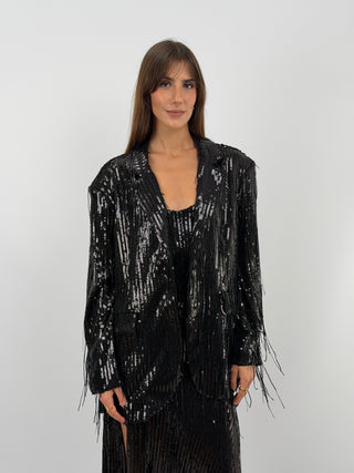 Black Sequin Blazer - Lumina