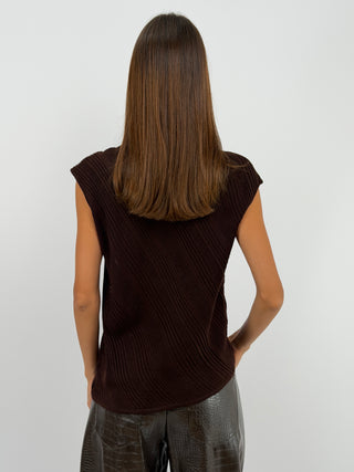 Maglia a Collo Alto Marrone