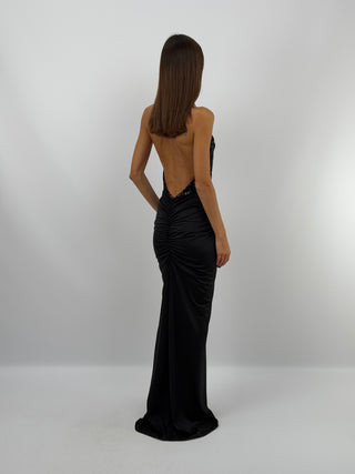 Robe à Fronces et Paillettes Noire