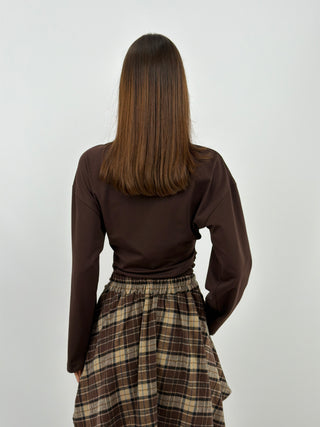 Maglia con Arricciature Marrone - Lumina