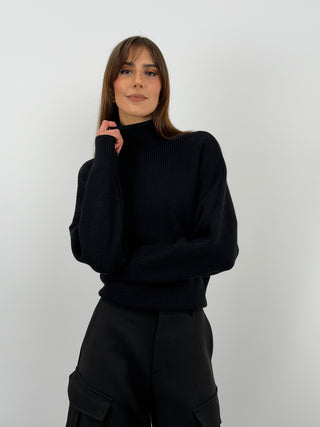 Black High Neck Pullover