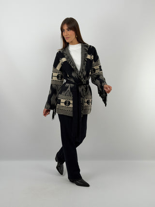 Grey Ethnic Cardigan