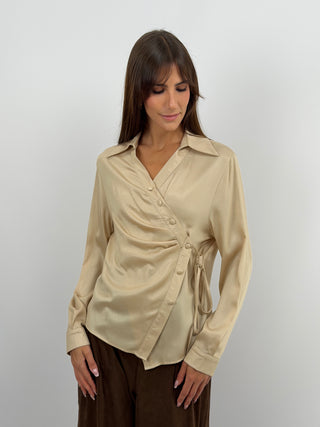 Camicia Incrociata Beige