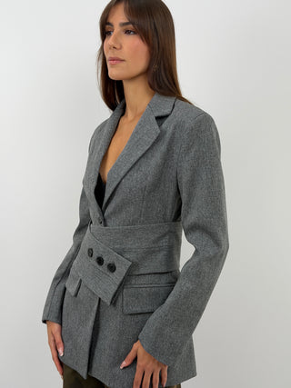 Blazer Grigio con Fascia - Lumina