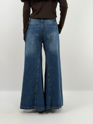 Jeans Wide Leg Lavage Moyen