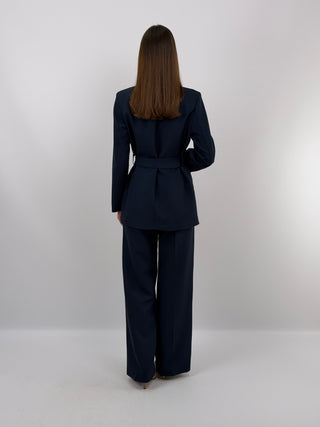 Completo Blazer con Cintura e Pantalone Blu