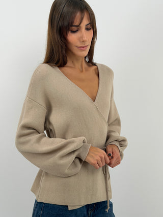 Sand Crossover Cardigan