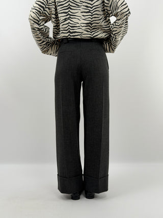 Dark Grey Trousers with Crease