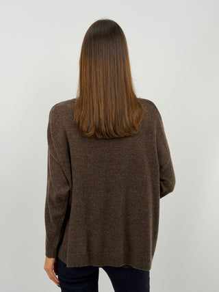 Set Top e Maglia a V Marrone