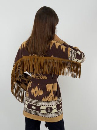 Cardigan Etnico Marrone